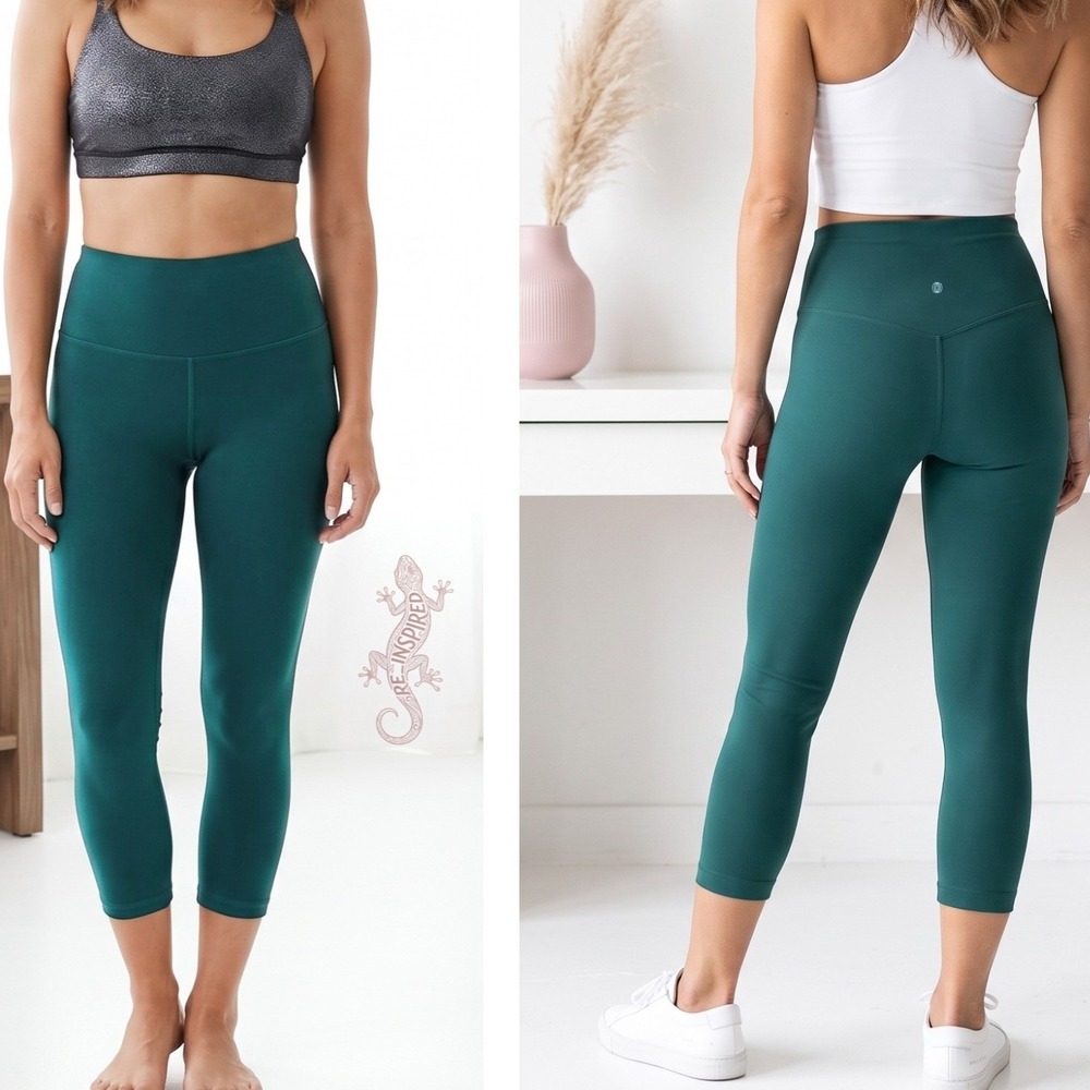 Balance Collection Leggings Womens L Green High Rise Cropped Yoga Athletic Pants